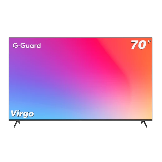 تلفزيون جي-جارد فيرجو سي جي 70 بوصة 4K الترا اتش دي ذكي جوجل، تصميم بدون إطار، HDR10، عرض الجمعة السوداء